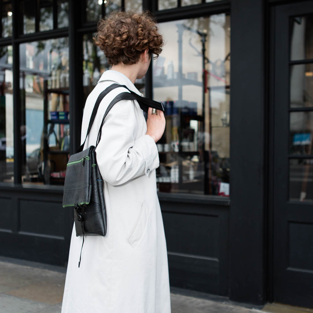 Jen Foldover Recycled Rubber Vegan Crossbody Bag (6 Colours Available) by Paguro Upcycle