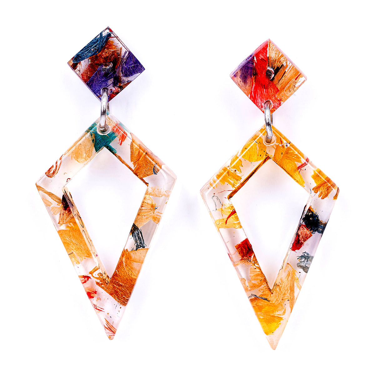 Trixie Elegant Statement Resin Earrings by Paguro Upcycle